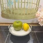 Frame Gümüş Kulplu Porselen 19 cm Sunumluk 21*24*8