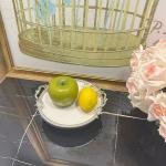 Frame Gümüş Kulplu Porselen 19 cm Sunumluk 21*24*8