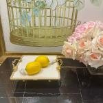 Frame Gold Kulplu Porselen Küçük Kare Sunumluk 22*28*8