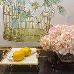 Frame Gold Kulplu Porselen Küçük Kare Sunumluk 22*28*8