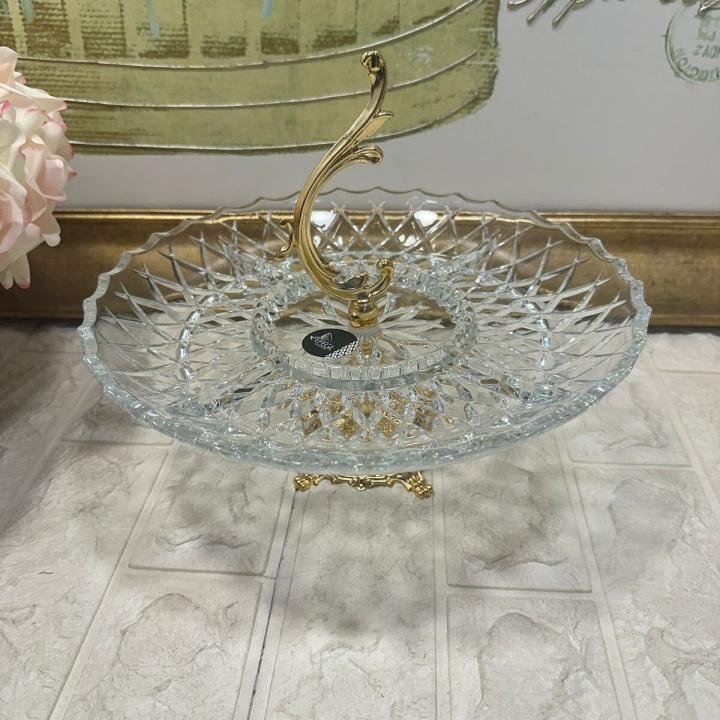 Hanedan Altın 29 cm Ayaklı Tutamaclı Sunumlık 29*29*13