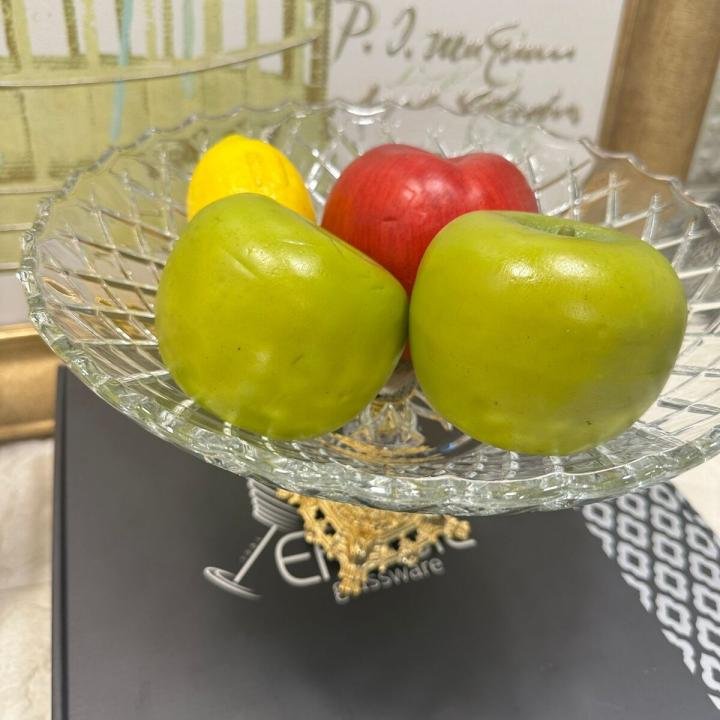 Hanedan Altın Ayaklı Salata Cam Kasesi 29*29*18