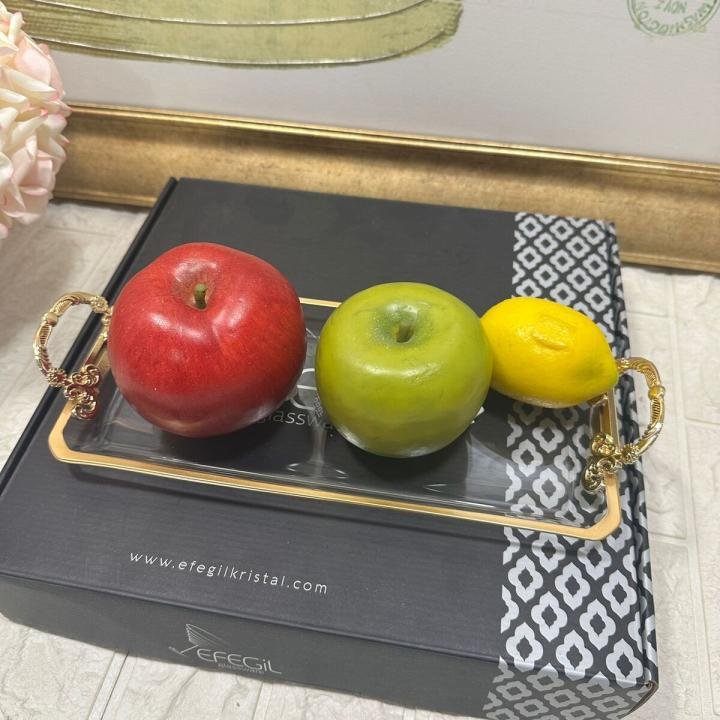 Glamour Gold 30 cm Cam Kulplu Sunumluk 14*36*4