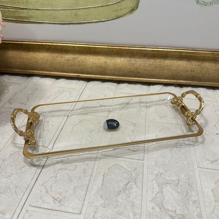 Glamour Gold 30 cm Cam Kulplu Sunumluk 14*36*4