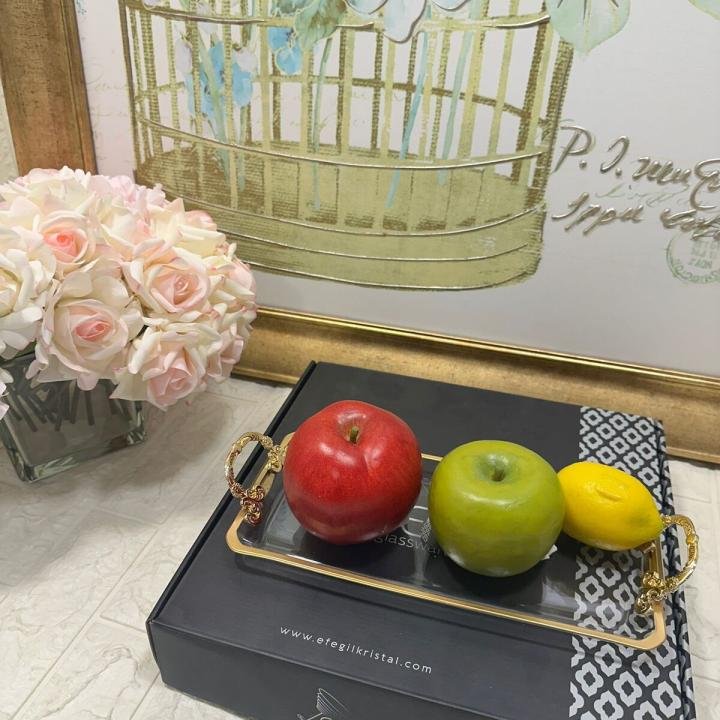 Glamour Gold 30 cm Cam Kulplu Sunumluk 14*36*4