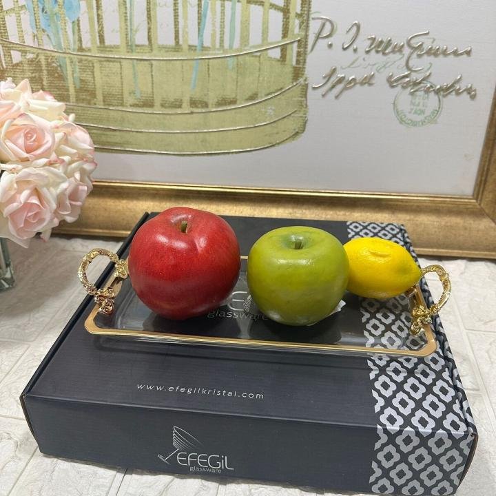 Glamour Gold 30 cm Cam Kulplu Sunumluk 14*36*4