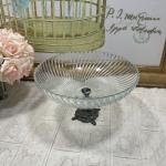 Antik Kristal Gold Cam Ayaklı Salata Kasesi 29*29*19