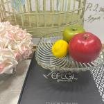 Antik Kristal Gold Cam Kare Ayaklı Sunumluk 25*25*15