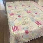Patchwork Pike Yatak Örtüsü Dantelli Çift Kişilik % 100 Pamuk
