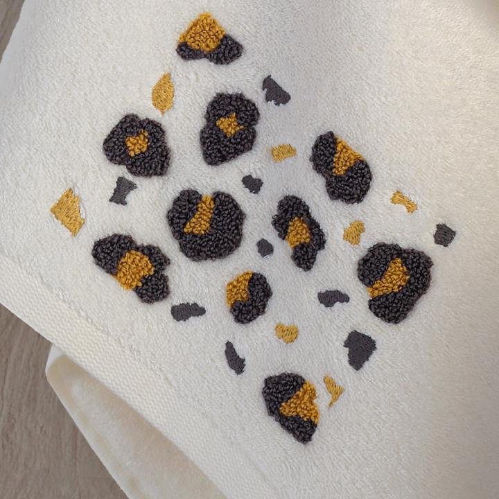 LEOPAR - %70 Bambu / %30 Pamuk Nakışlı El Havlusu - 6'lı Set 50x90