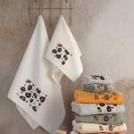 LEOPAR - %70 Bambu / %30 Pamuk Nakışlı El Havlusu - 6'lı Set 50x90