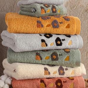 LEOPAR - %70 Bambu / %30 Pamuk Nakışlı El Havlusu - 6'lı Set 50x90
