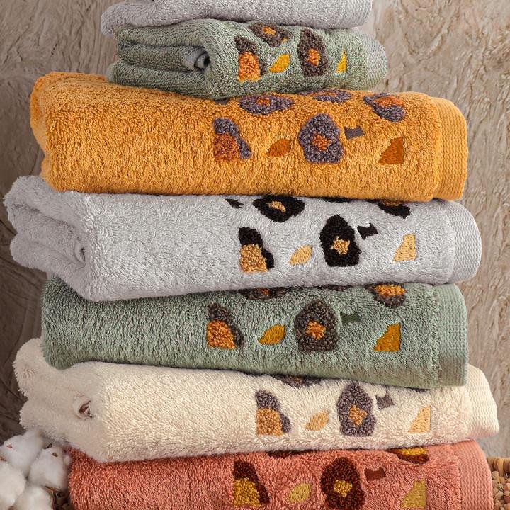 LEOPAR - %70 Bambu / %30 Pamuk Nakışlı El Havlusu - 6'lı Set 50x90