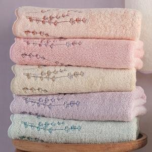 SILVANA - %70 Bambu / %30 Pamuk Nakışlı El Havlusu - 6'lı Set 50x90