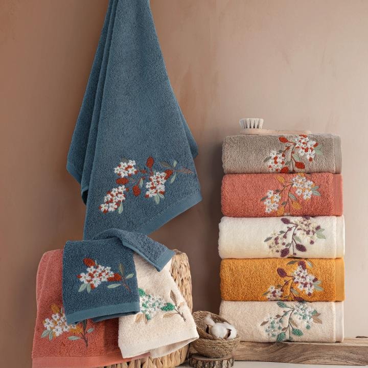 ESTEL - %70 Bambu / %30 Pamuk Nakışlı El Havlusu - 6'lı Set 50x90