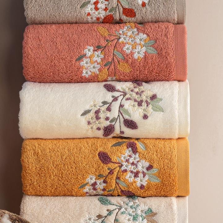 ESTEL - %70 Bambu / %30 Pamuk Nakışlı El Havlusu - 6'lı Set 50x90