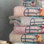 ALAÇATI - %70 Bambu / %30 Pamuk Nakışlı El Havlusu - 6'lı Set 50x90