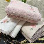 6’lı Havlu Gül Nakışlı 50 X 90 % 100 Pamuk