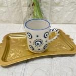 KUPA Mug Nazar Desen El Yapımı Seramik 350 ml
