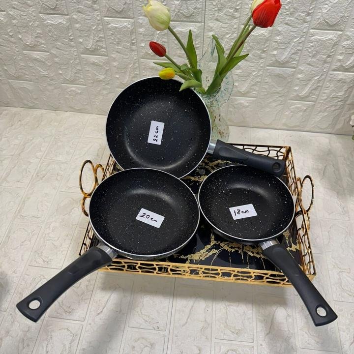 Teflon Tava 3 lü (18-20-22 cm)