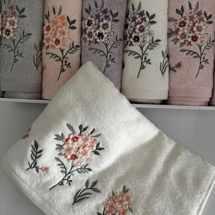 Lillis 6'lı Havlu Seti Bambu 3d Nakışlı 50x90