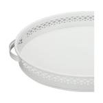 Metal Ferforje Tepsi Büyük Beyaz 38 Cm