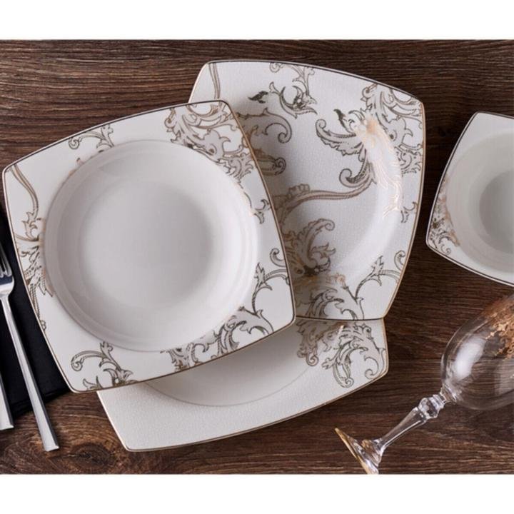 Essential Gold 53 Parça Bone China 12 Kişilik Yemek Takımı