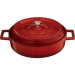 Kırmızı Trendy Çok Amaçlı Döküm Demir Sığ Tencere  24 cm