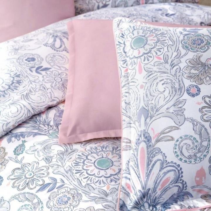 Beyaz Pamuk Saten Nevresim Takımı Çift Kişilik