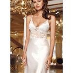 4003 Ecru Saten Kısa Gecelik Sabahlıık