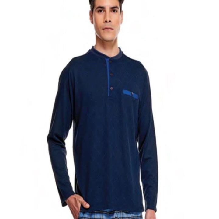 8508 Ekose Altı Kareli Uzun Kol Erkek Pijama Takım