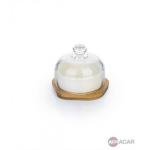 Bambu Tabaklı Porselen Servis Tabağı Porj-008880