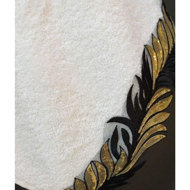 Mariva Black/gold 50*90 Ekru Havlu Verse-reverse