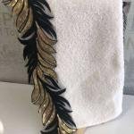 Mariva Black/gold 50*90 Ekru Havlu Verse-reverse