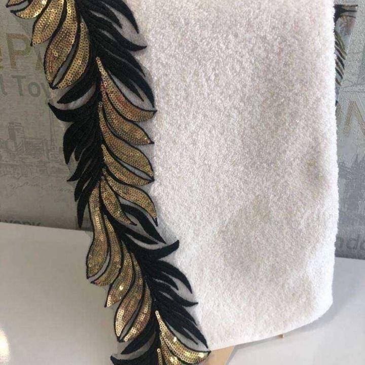 Mariva Black/gold 50*90 Ekru Havlu Verse-reverse