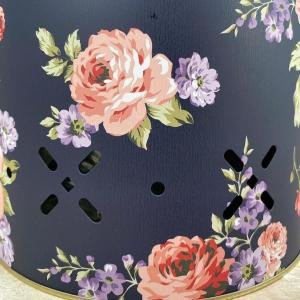 Lacivert Çiçek Desenli Metal 2 Li Patates Soğan Sepeti Cnk0003