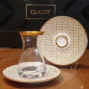 Altın Glazze Olympos Çay Seti 12 Parça