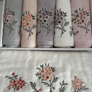 Lillis 6'lı Havlu Seti Bambu 3d Nakışlı 50x90