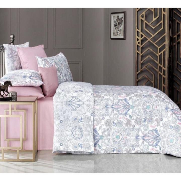 Beyaz Pamuk Saten Nevresim Takımı Çift Kişilik