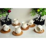 Porselen Bambu Tabaklı Fincan Seti