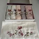 Idil 6'lı Havlu Seti Bambu Nakışlı 50x90