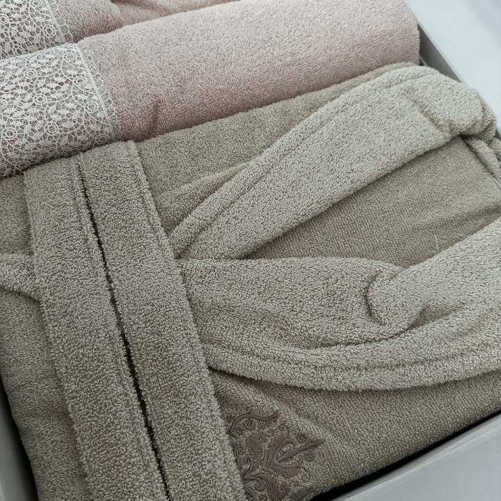 %100 Pamuklu Aile Seti Bornoz Takımı